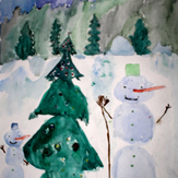 Рисунок "Волшебники-снеговики" на конкурс "Конкурс “Новогодняя Магия - 2020”"