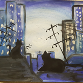 Рисунок "Ночные коты"