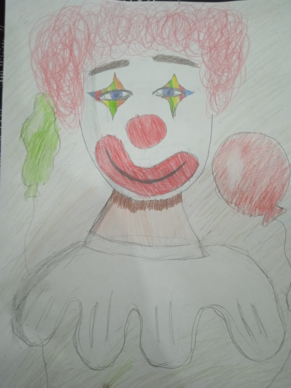 Детский рисунок - Клоун Жорик