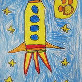 Рисунок "Мелки полетели на луну" на конкурс "Конкурс детского рисунка по 6-й серии сериала Рисовашки "На Луну""