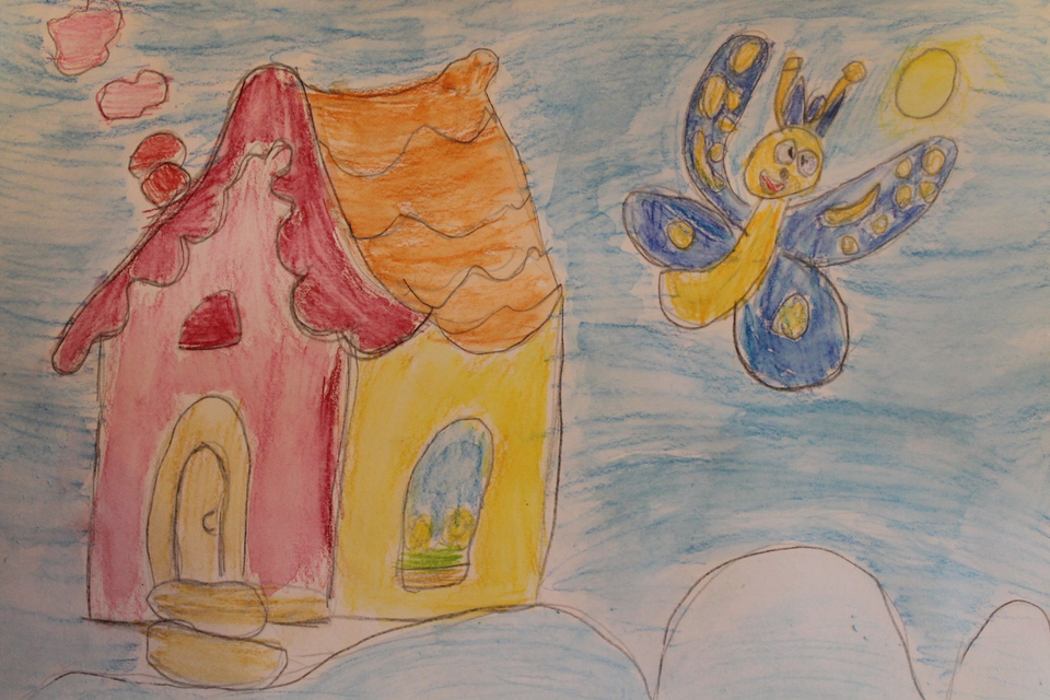Детский рисунок - Пряничный домик для Эвелинки