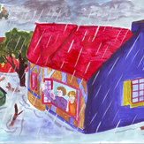 Рисунок "Пришло наводнение бедою" на конкурс "Конкурс творческого рисунка “Свободная тема-2019”"