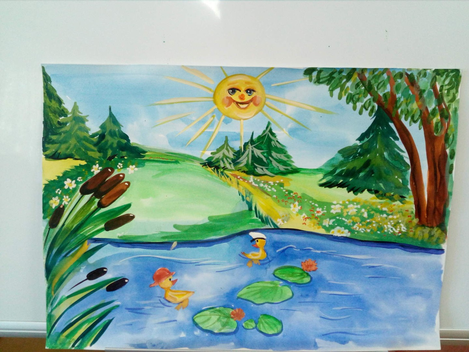 Детский рисунок - краски лето