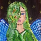 Рисунок "Девушка Весна" на конкурс "Конкурс творческого рисунка “Свободная тема-2021”"