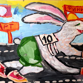 Рисунок "Заяц спортсмен"