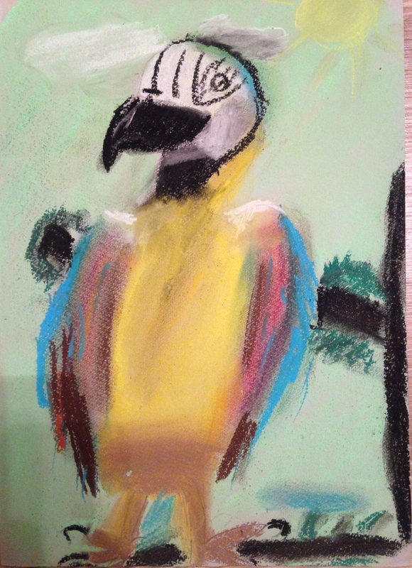 Детский рисунок - Попугай