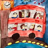 Рисунок "Поездка по Лондону" на конкурс "Конкурс детского рисунка "Рисовашки и друзья""