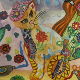 Рисунок "Кошка-художница"