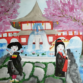 Рисунок "Японский праздник" на конкурс "Конкурс творческого рисунка “Свободная тема-2021”"