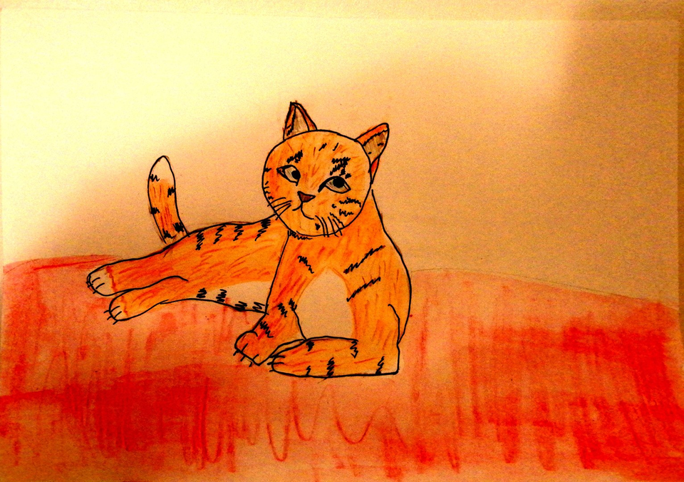 Детский рисунок - Кот