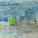 Рисунок "Закат в Кронштадте" на конкурс "Конкурс детского рисунка “Города - 2018” вместе с Erich Krause"
