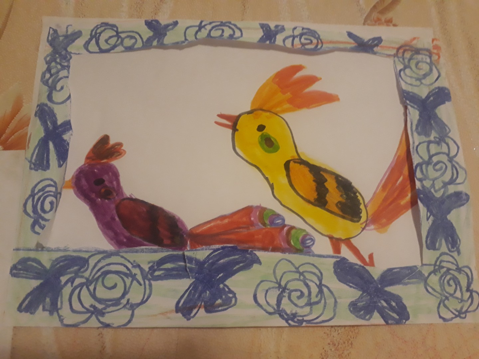 Детский рисунок - Красивые птички