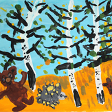 Рисунок "Медведь и ёжик в осеннем лесу" на конкурс "Конкурс детского рисунка “Сказочная осень - 2018”"