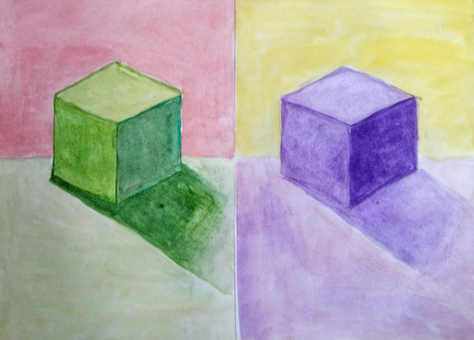 Детский рисунок - Кубики
