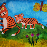 Рисунок "Амурские тигры" на конкурс "Конкурс творческого рисунка “Свободная тема-2021”"
