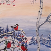 Рисунок "Снегири" на конкурс "Конкурс творческого рисунка “Свободная тема-2021”"