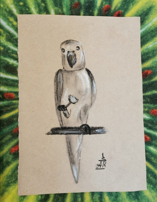 Детский рисунок - Попугай