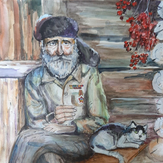 Рисунок "Прадедушка ветеран" на конкурс "Конкурс творческого рисунка “Моя Семья - 2019”"