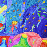 Рисунок "На Луне" на конкурс "Конкурс детского рисунка по 6-й серии сериала Рисовашки "На Луну""