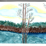 Рисунок "Река Обь" на конкурс "Конкурс детского рисунка “Мой родной, любимый край”"