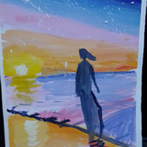 Рисунок "Закат на море" на конкурс "Конкурс творческого рисунка “Свободная тема-2021”"