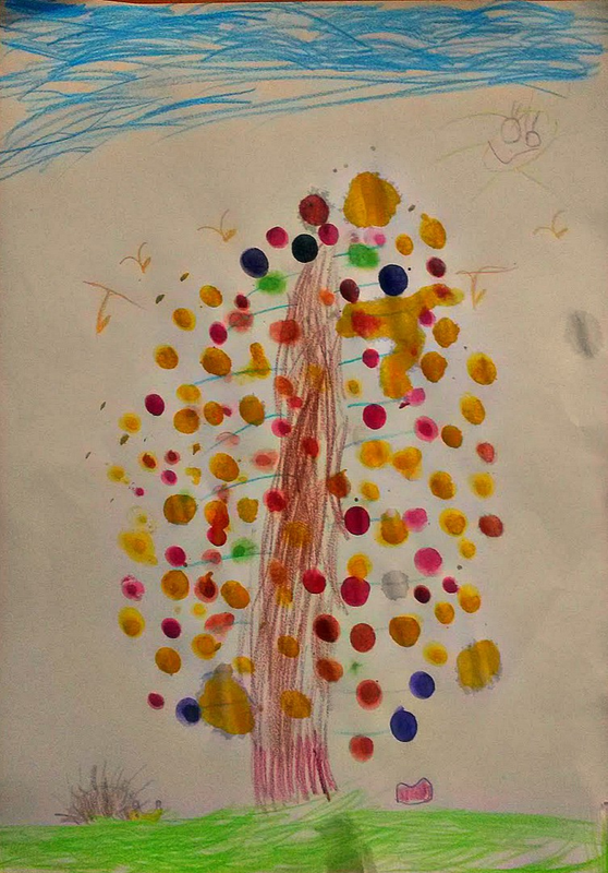 Детский рисунок - Цветная осень