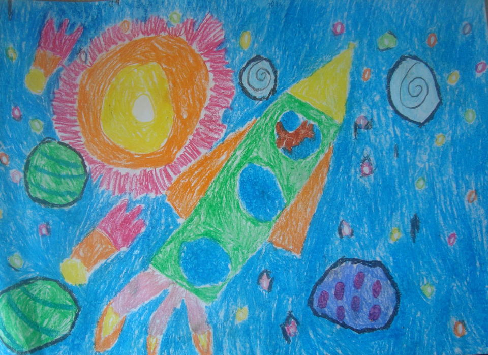 Детский рисунок - космос
