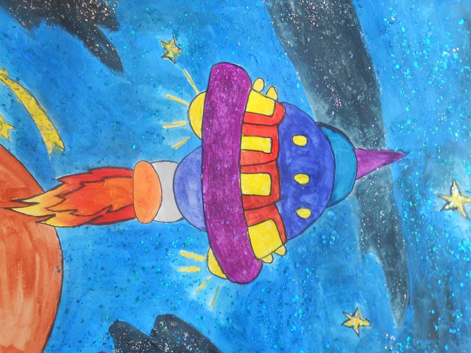 Детский рисунок - Космический корабль