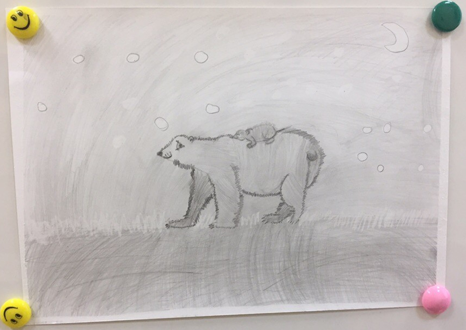 Детский рисунок - медведица