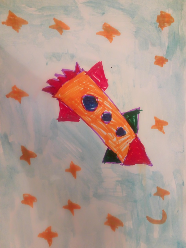 Детский рисунок - Как бы мне хотелось в космос