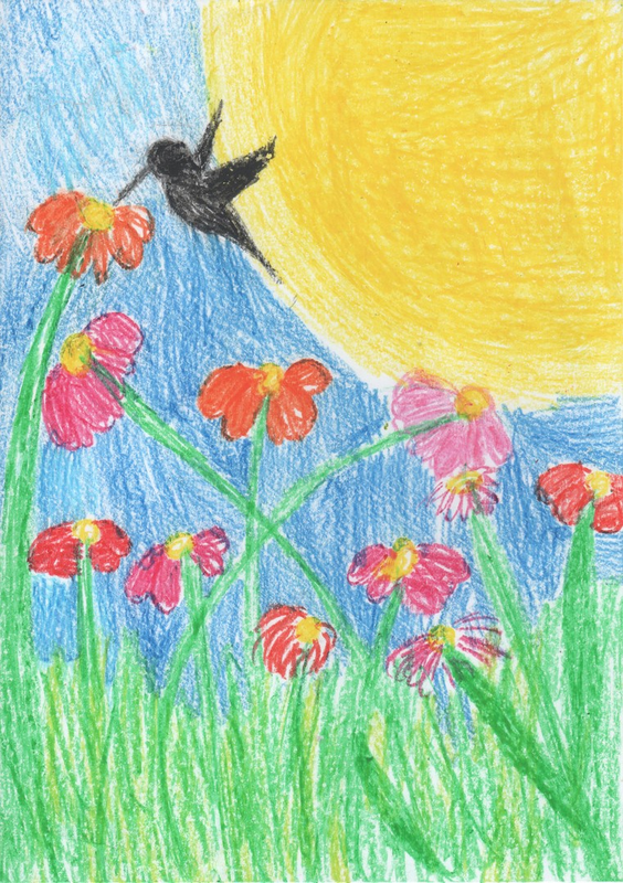 Детский рисунок - Колибри