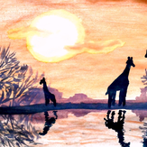 Рисунок "Семья жирафов"