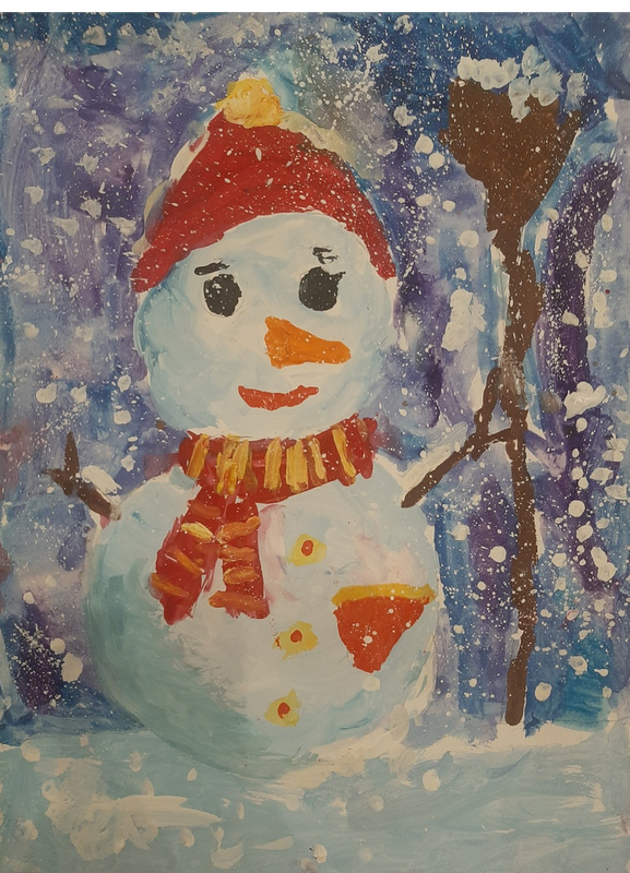 Детский рисунок - Снежный друг