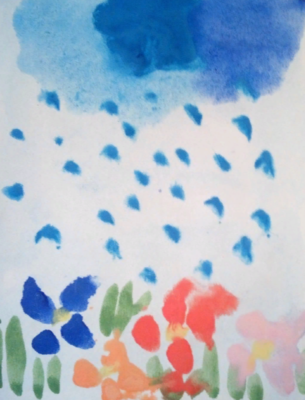 Детский рисунок - Летний дождь