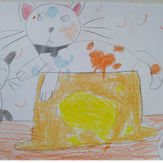 Рисунок "Котик в краске" на конкурс "Конкурс творческого рисунка “Свободная тема-2021”"