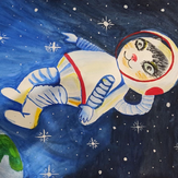 Рисунок "Кот - космонавт" на конкурс "Конкурс творческого рисунка “Свободная тема-2021”"