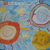Рисунок "Космос и планеты" на конкурс "Конкурс детского рисунка “Таинственный космос - 2018”"