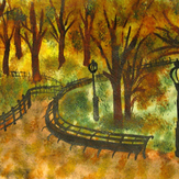 Рисунок "Осенний парк" на конкурс "Конкурс детского рисунка “Сказочная осень - 2018”"