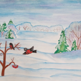 Рисунок "Зима" на конкурс "Конкурс творческого рисунка “Свободная тема-2019”"