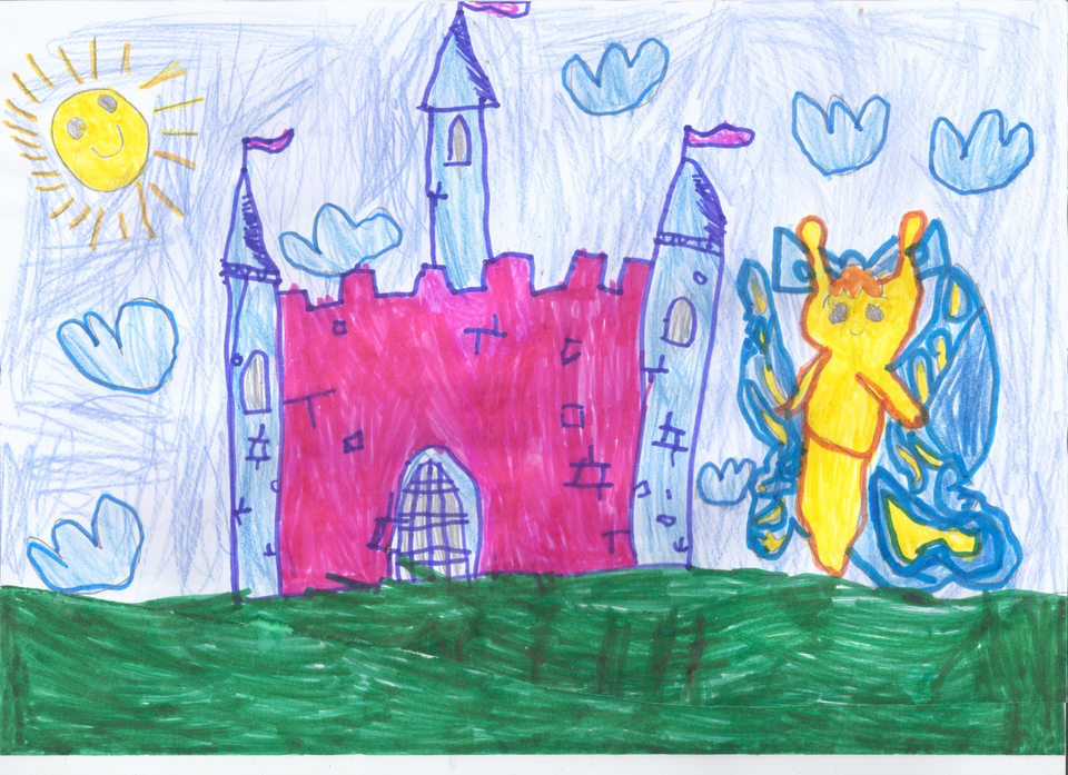 Детский рисунок - Замок для Эвелинки