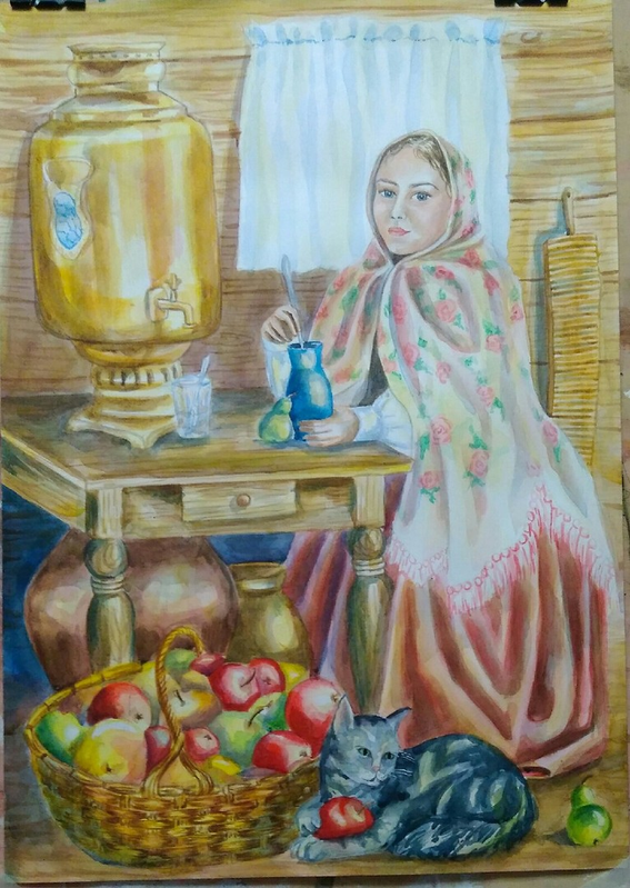Детский рисунок - Яблочный спас