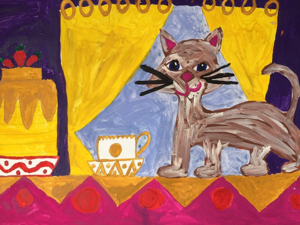 Детский рисунок - Бабушкин кот
