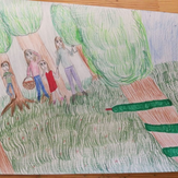 Рисунок "Летом в лесу" на конкурс "Конкурс детского рисунка “Как я провел лето - 2020”"