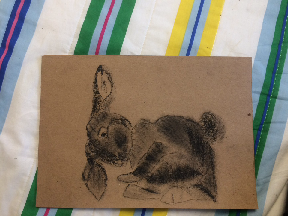 Детский рисунок - Мой кролик