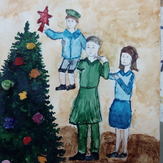 Рисунок "Наша елка высока" на конкурс "Конкурс детского рисунка “Новогодняя Открытка-2019”"
