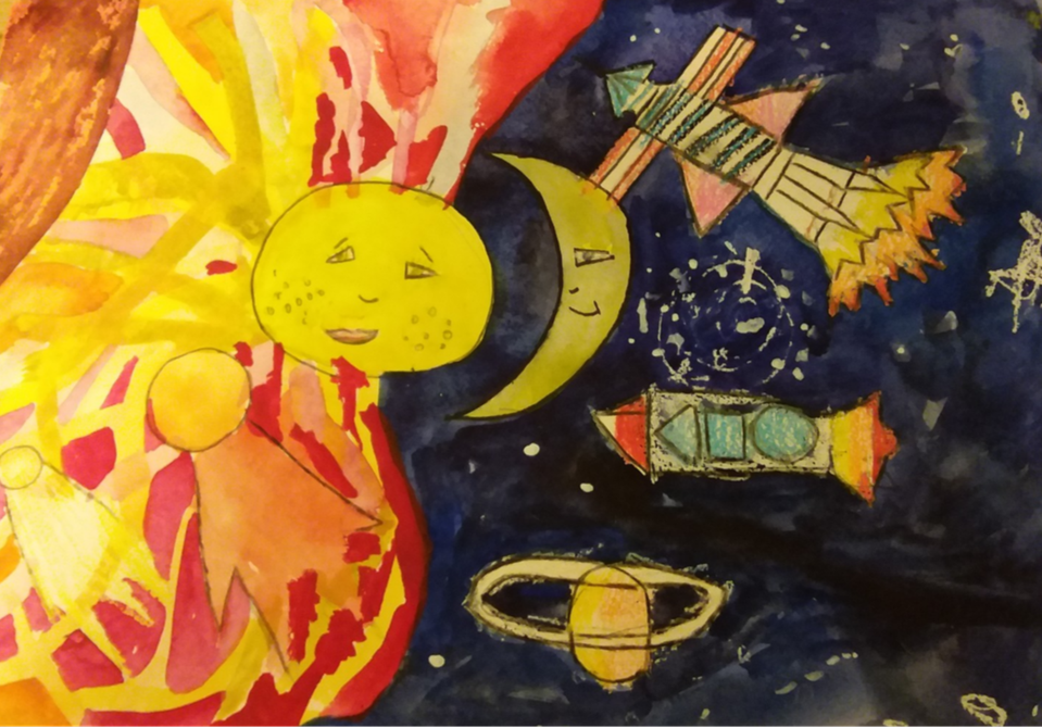 Детский рисунок - Интригующий космос