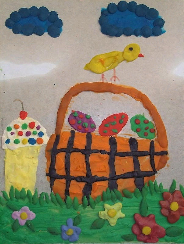 Детский рисунок - Пасхальный натюрморт