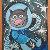 Рисунок "Кошки в космосе" на конкурс "Конкурс творческого рисунка “Свободная тема-2020”"