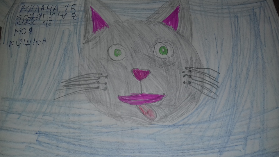 Детский рисунок - Мой кот