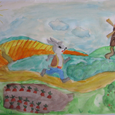 Рисунок "Иллюстрация к сказке Заяц и Ёж"